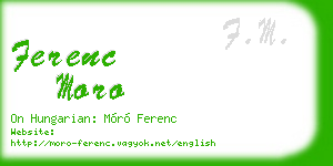 ferenc moro business card