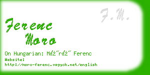 ferenc moro business card
